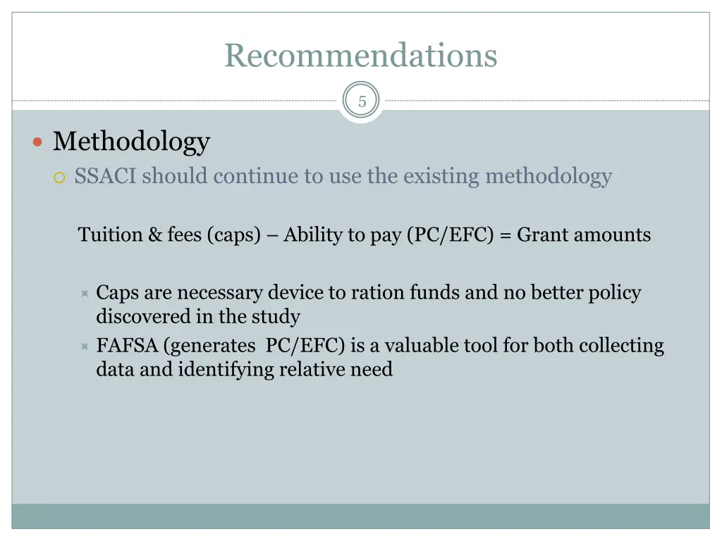 recommendations