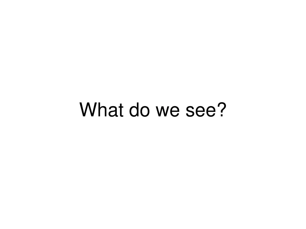 what do we see