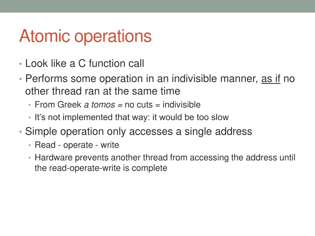 atomic operations