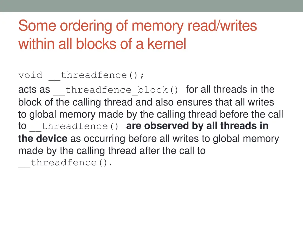 some ordering of memory read writes within 1