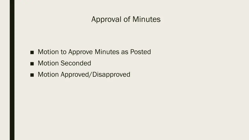 approval of minutes