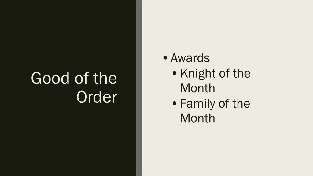 awards knight of the month family of the month