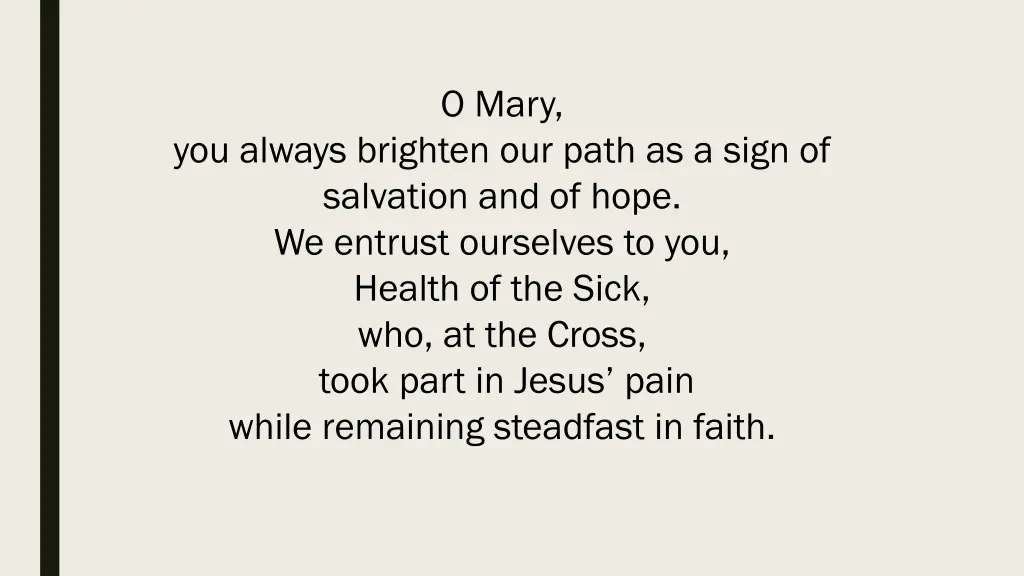 o mary