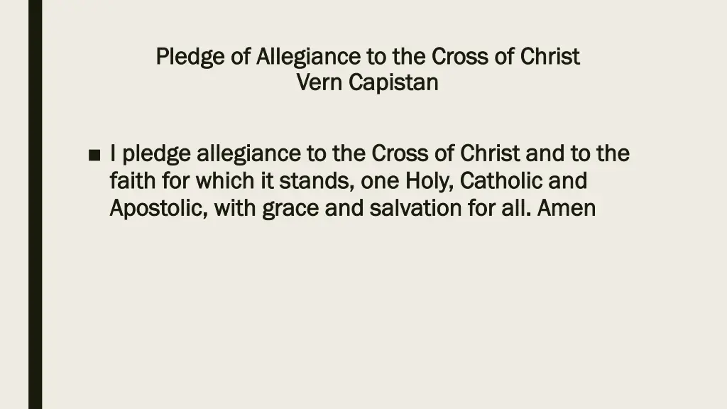 pledge of allegiance to the cross of christ