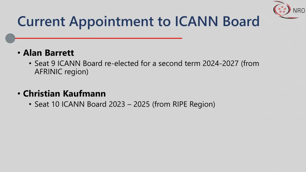 current appointment to icann board