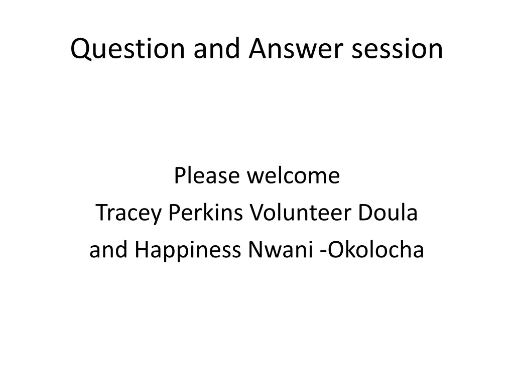 question and answer session