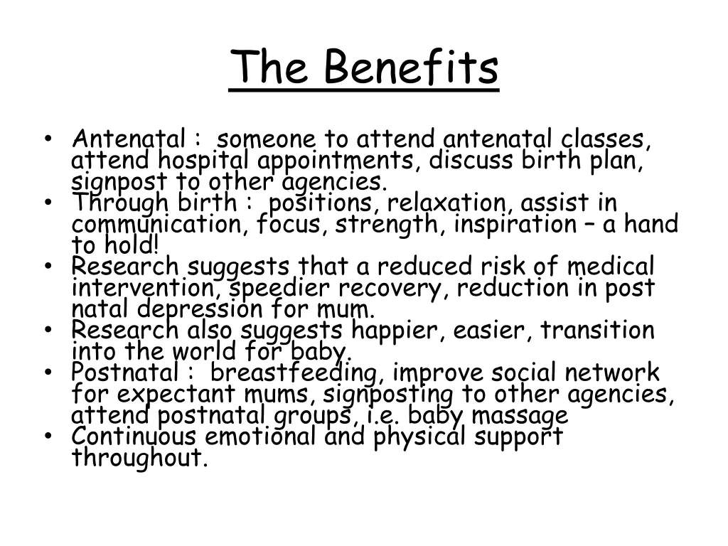 the benefits
