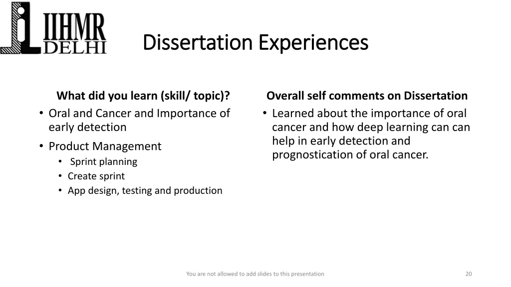 dissertation experiences dissertation experiences