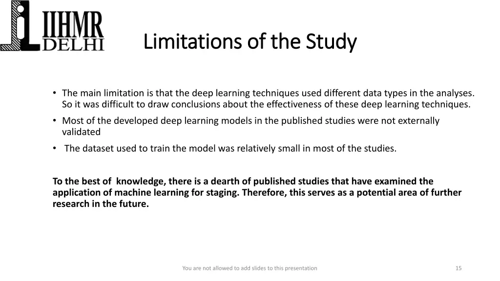 limitations of the study limitations of the study