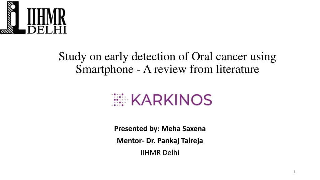 study on early detection of oral cancer using