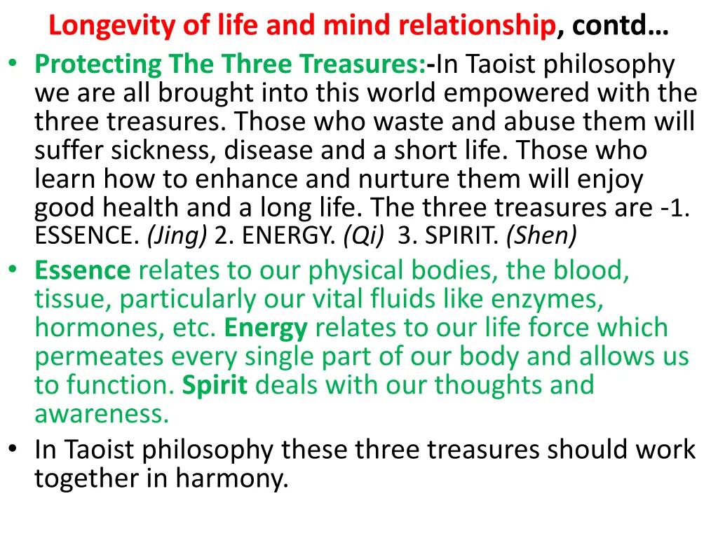 longevity of life and mind relationship contd 1