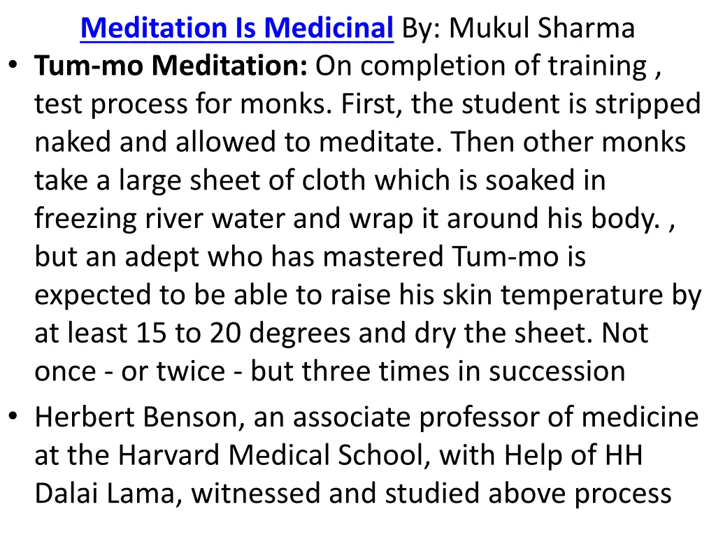 meditation is medicinal by mukul sharma