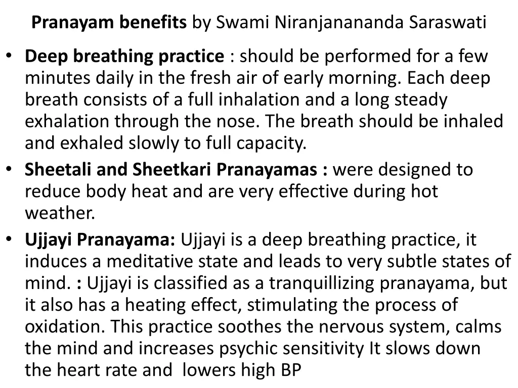 pranayam benefits by swami niranjanananda 2