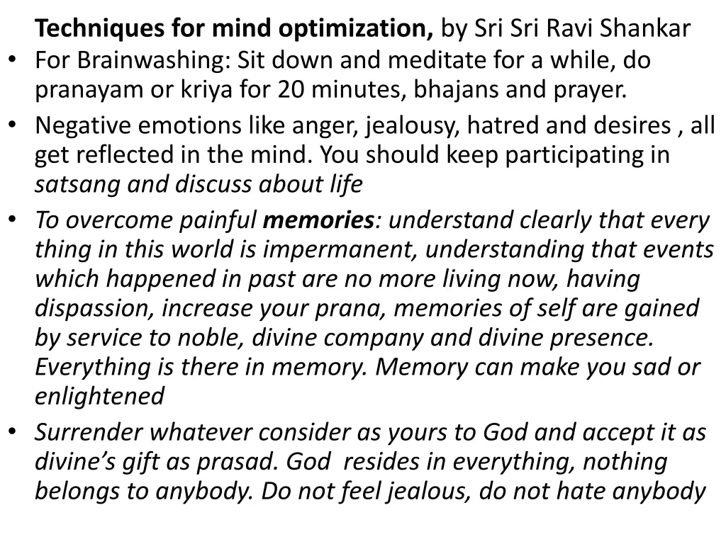 techniques for mind optimization by sri sri ravi