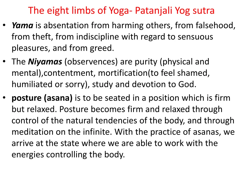 the eight limbs of yoga patanjali yog sutra yama