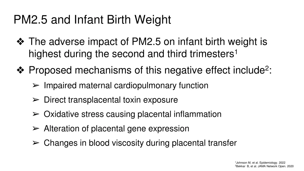pm2 5 and infant birth weight
