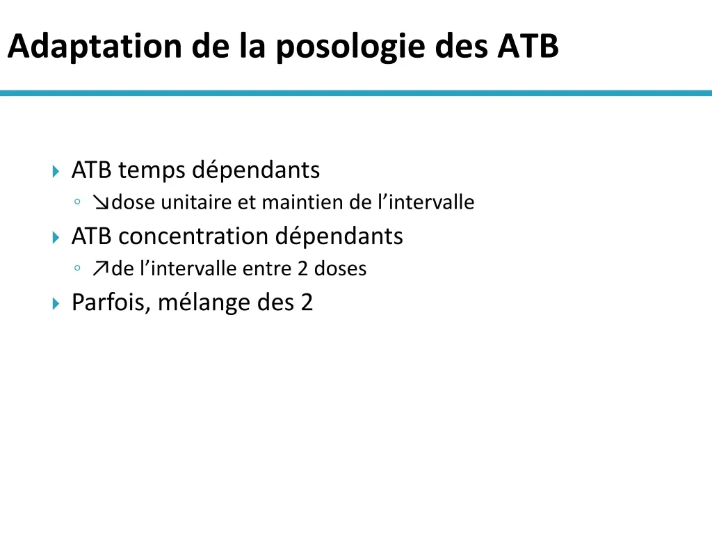 adaptation de la posologie des atb