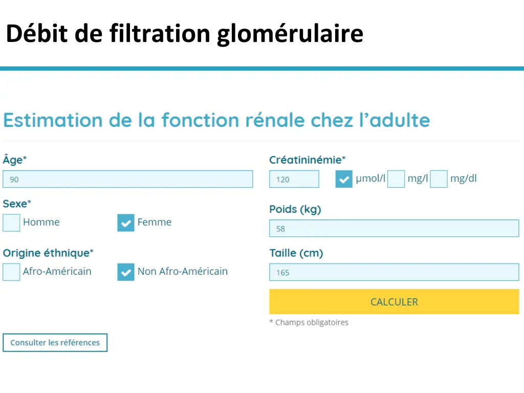 d bit de filtration glom rulaire