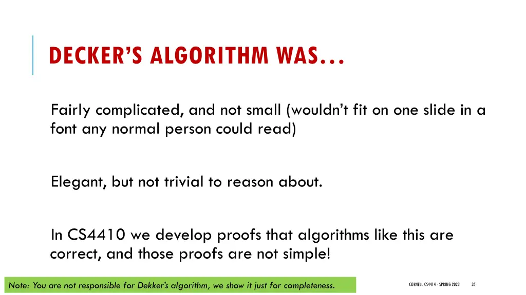 decker s algorithm was