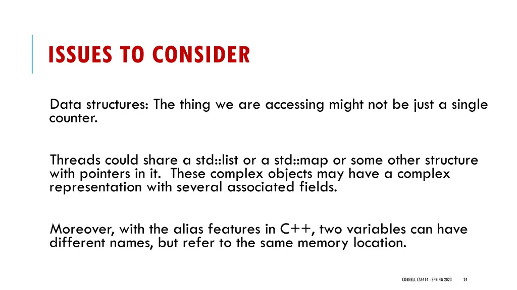 issues to consider