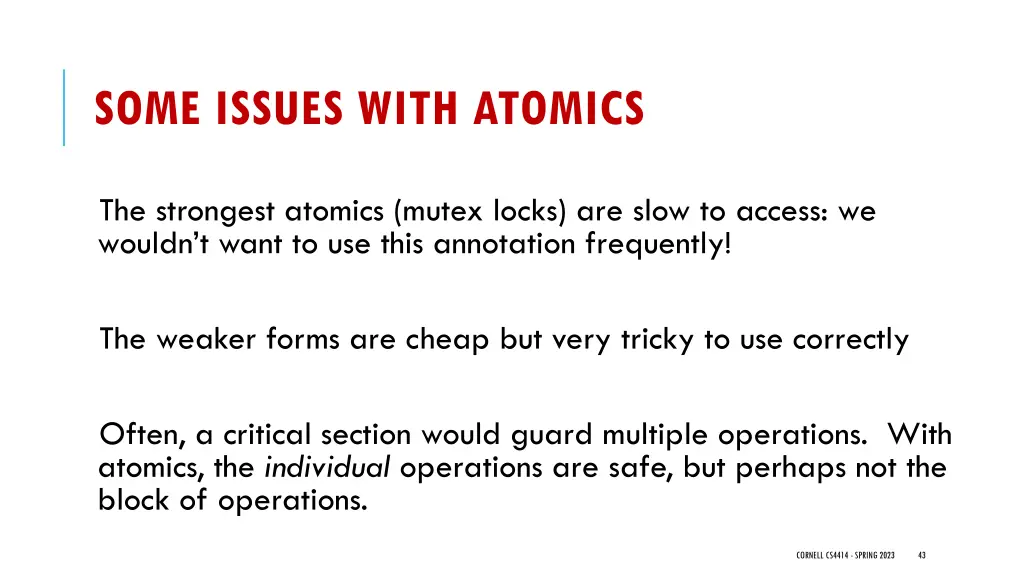 some issues with atomics