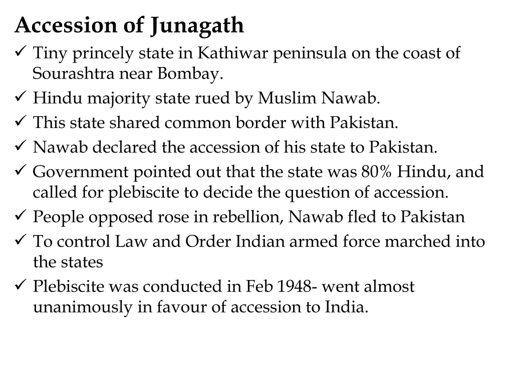 accession of junagath tiny princely state