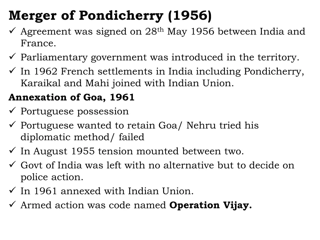 merger of pondicherry 1956 agreement was signed