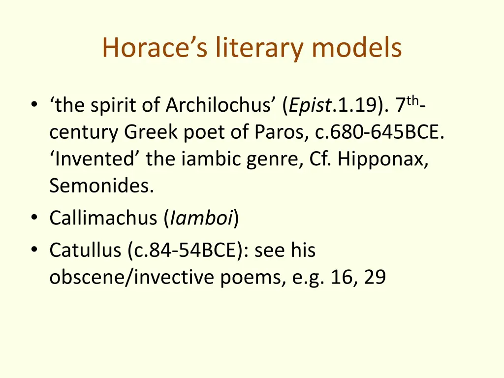 horace s literary models