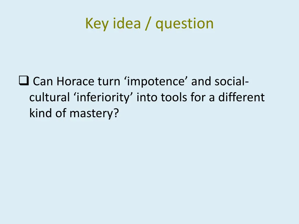 key idea question