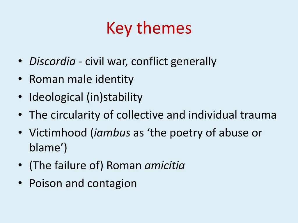 key themes