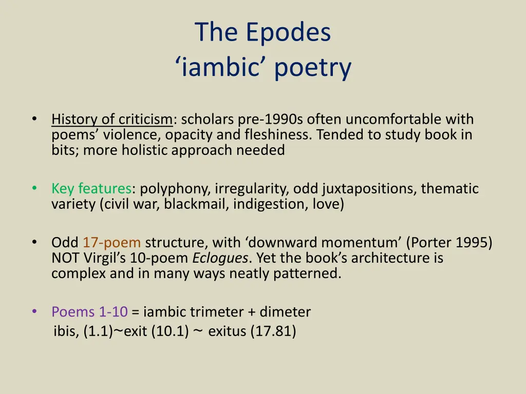 the epodes iambic poetry