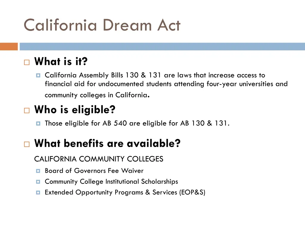 california dream act