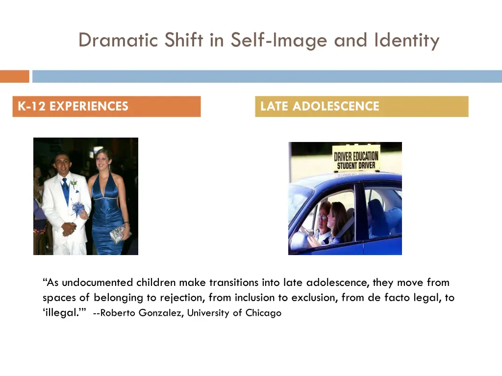 dramatic shift in self image and identity