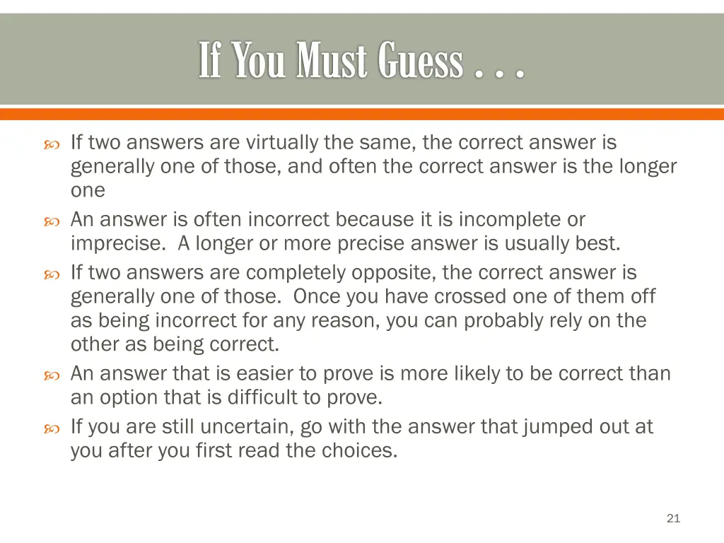 if you must guess