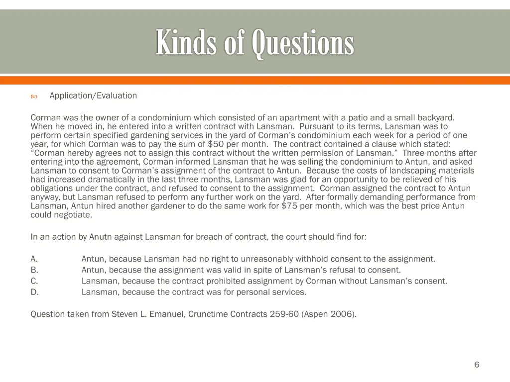 kinds of questions 2