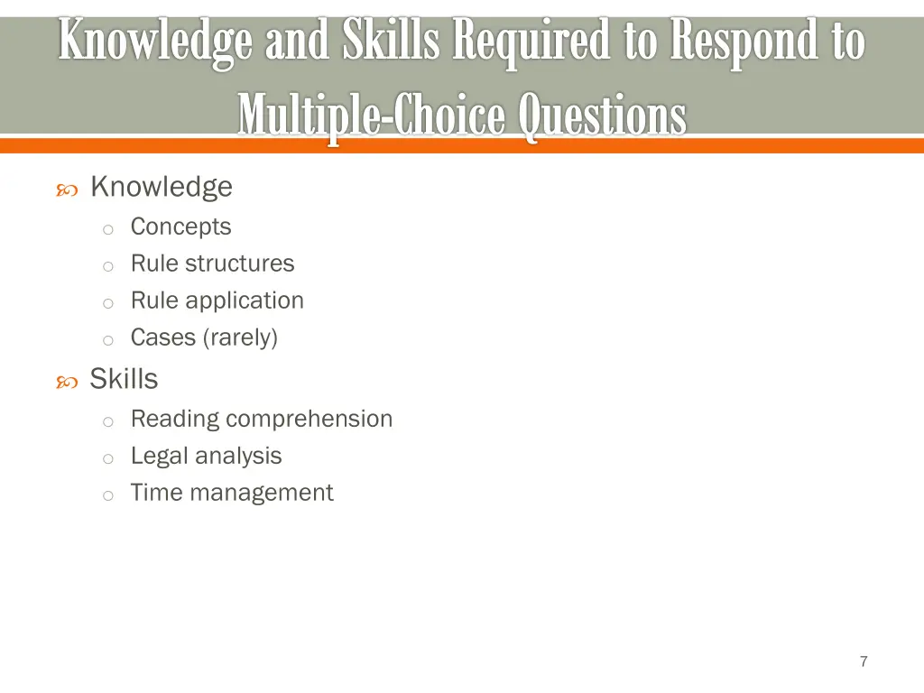 knowledge and skills required to respond