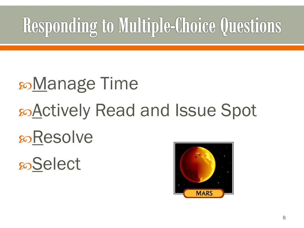 responding to multiple choice questions