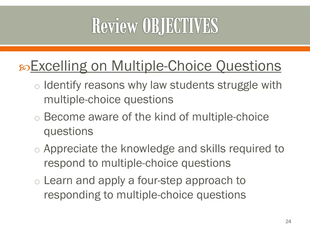 review objectives