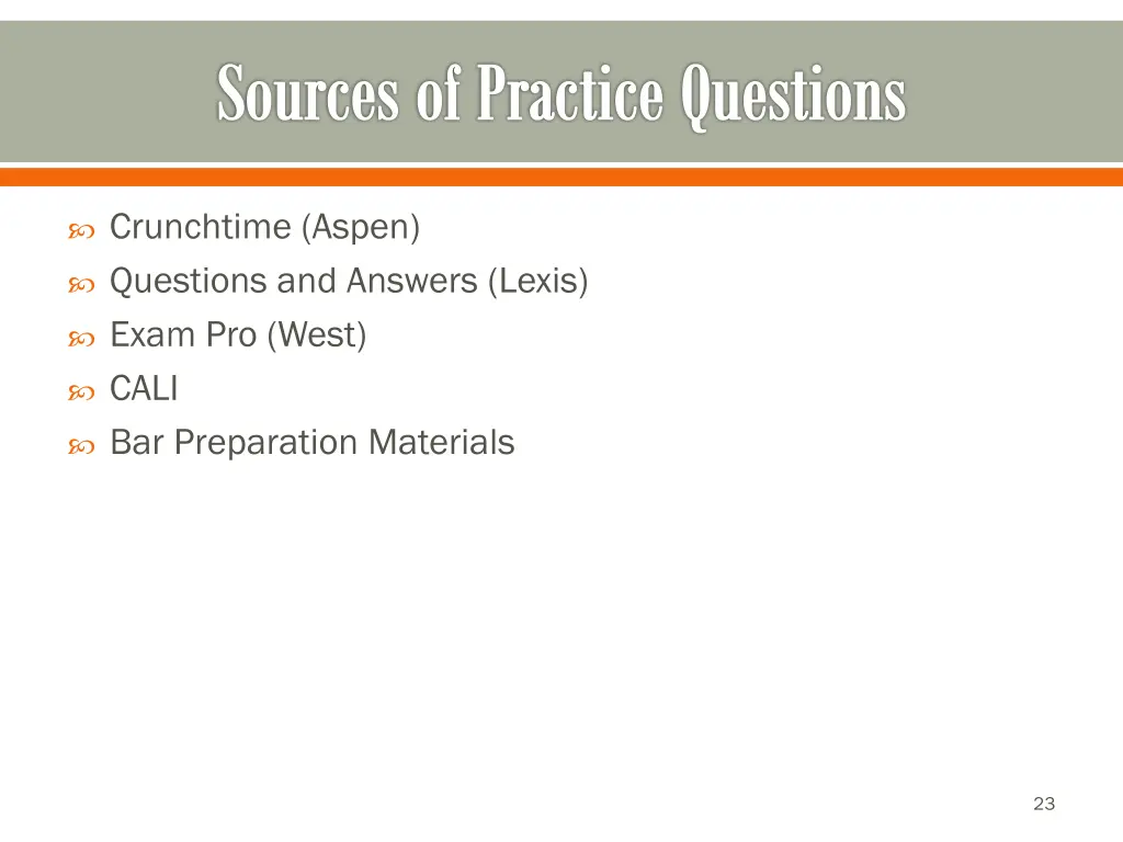 sources of practice questions