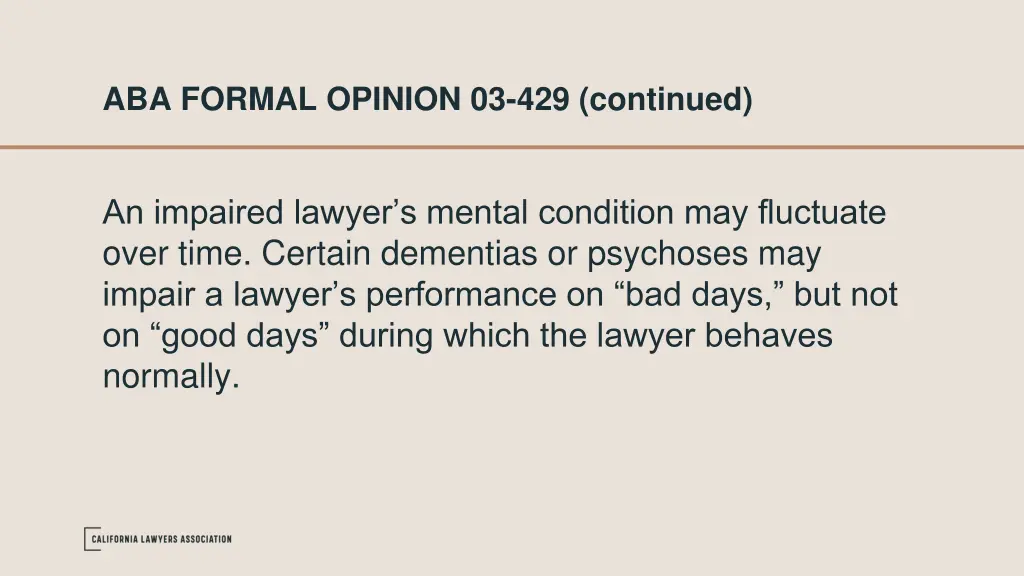 aba formal opinion 03 429 continued