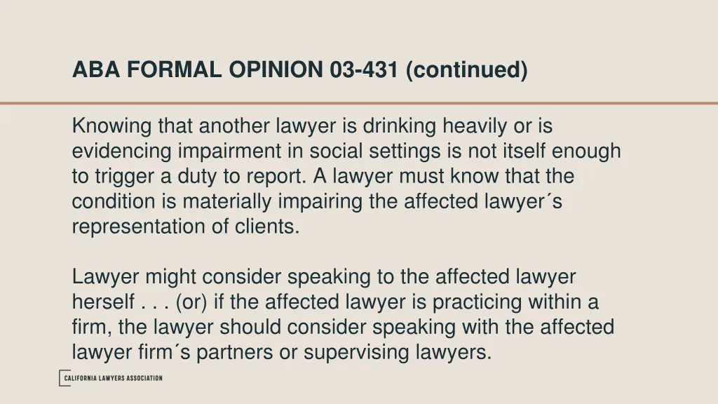 aba formal opinion 03 431 continued 2