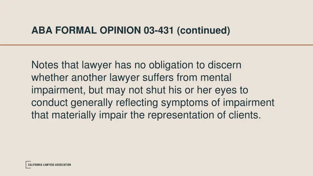 aba formal opinion 03 431 continued