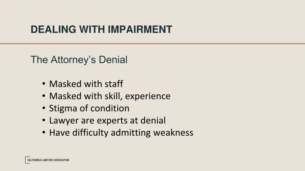 dealing with impairment