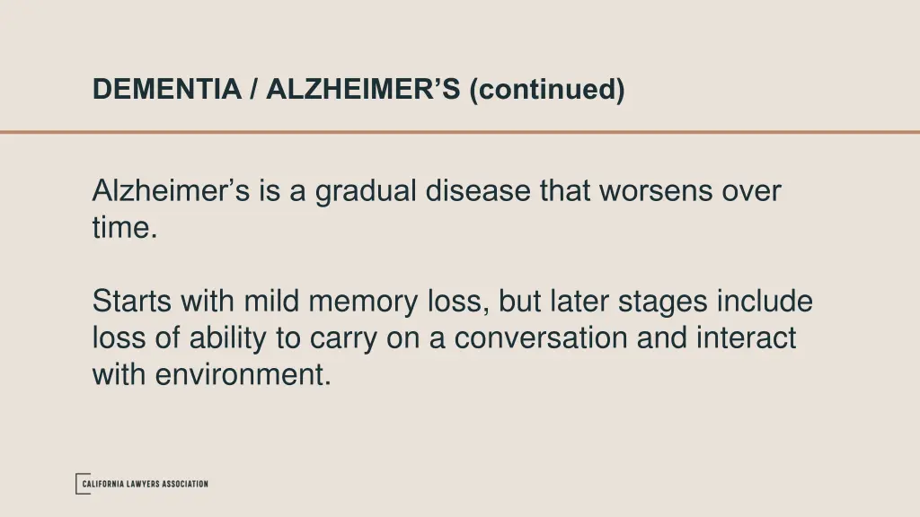dementia alzheimer s continued 1