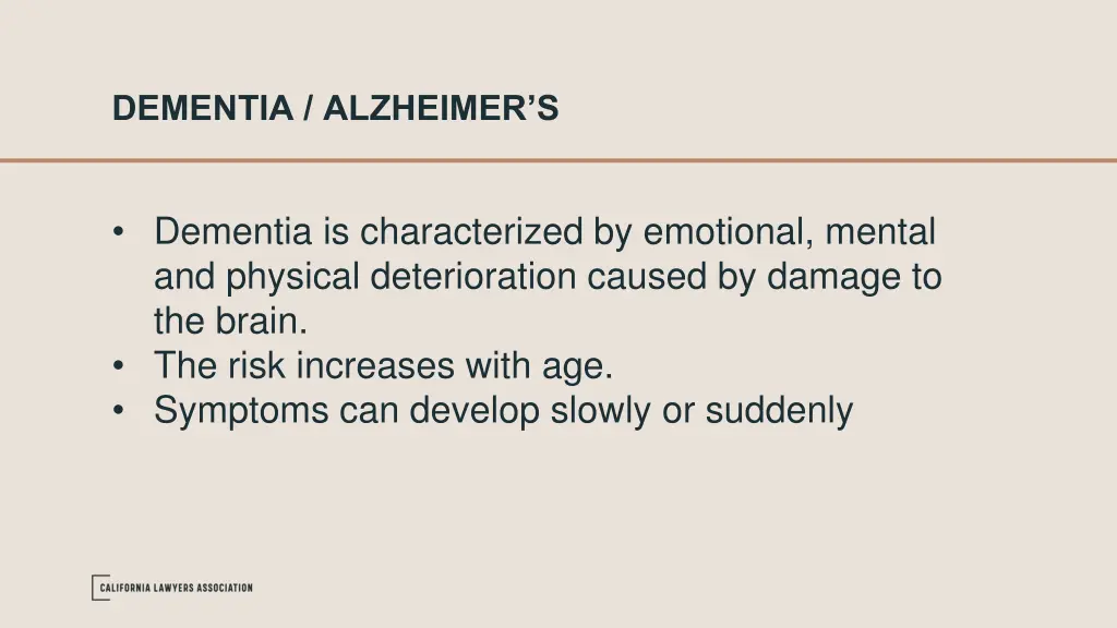dementia alzheimer s