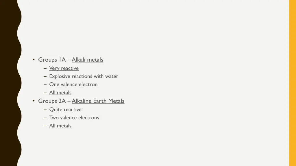groups 1a alkali metals very reactive explosive