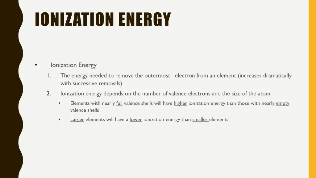 ionization energy