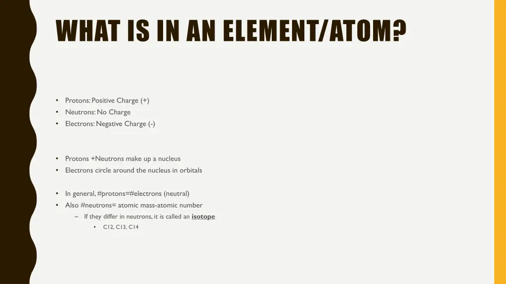 what is in an element atom