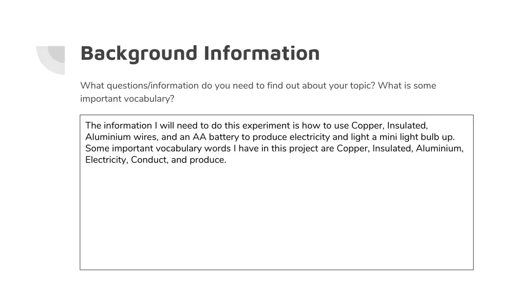 background information
