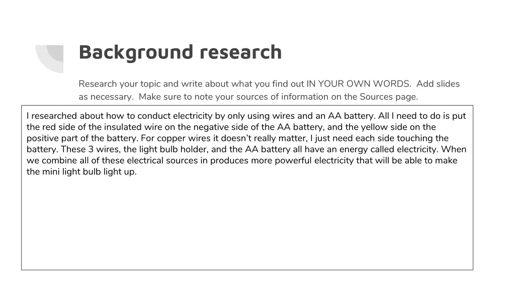 background research